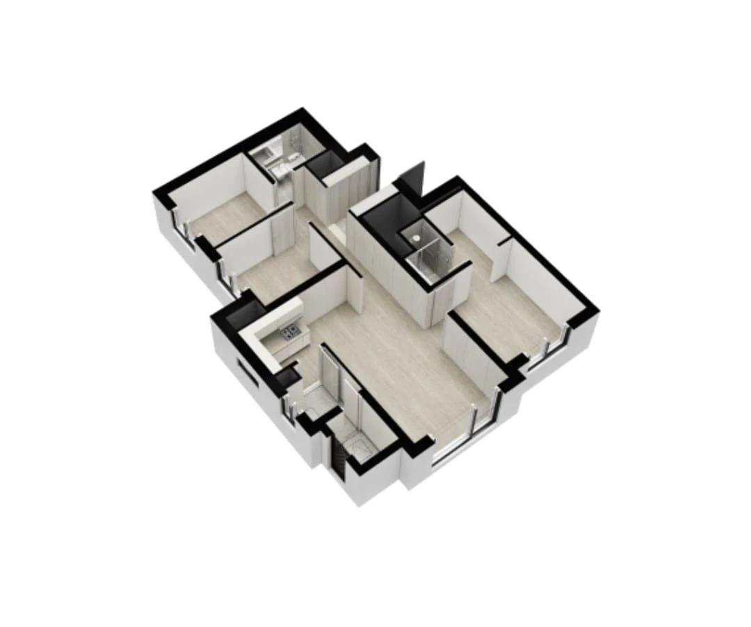 e편한세상 부천 어반스퀘어 59B타입 평면도 및 가변형 벽체 설계